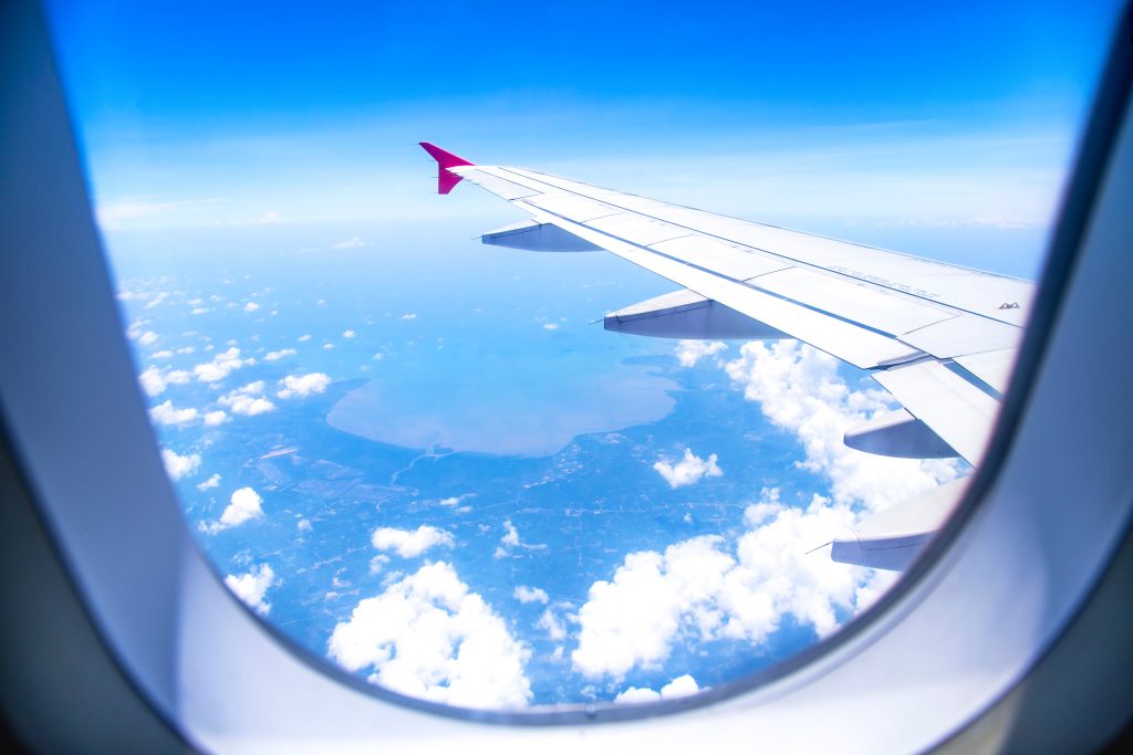 Aerial view from airplane window